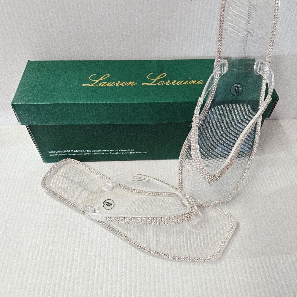 Lauren Lorraine Clear Silver Embellished Sandals